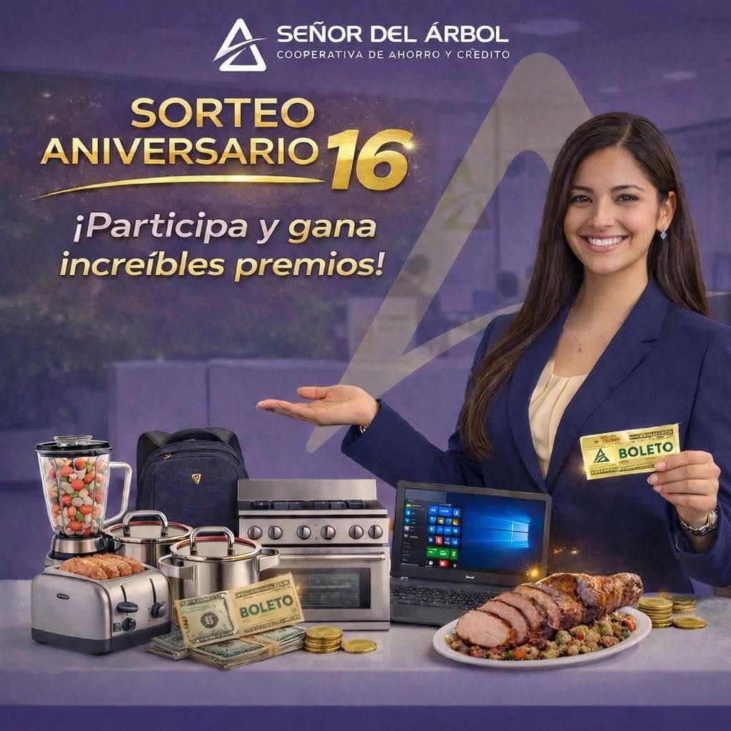 Cooperativa Señor del Árbol celebra sus 16 años con un gran sorteo para sus socios 🎉